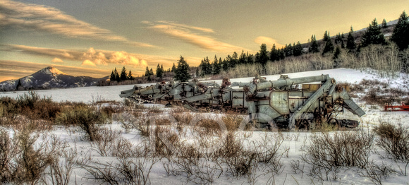 Farm machinery in the snow